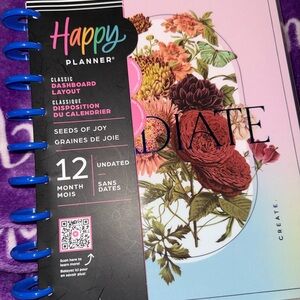 Happy Planner Classic Undated Floral Planner - Pink, Blue, Purple